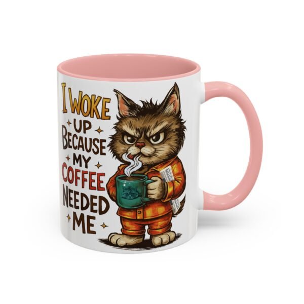 Funny Cat Coffee Mug, Perfect for Cat Lovers, Coffee Addicts, and Gifts - Black Accent Mug, Cute Gift for Birthdays, Holidays