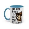 Sassy Cat Coffee Mug, Funny Pet Lover Gift, Boss-Like Humor, Unique Office Mug, Cat Owner Present