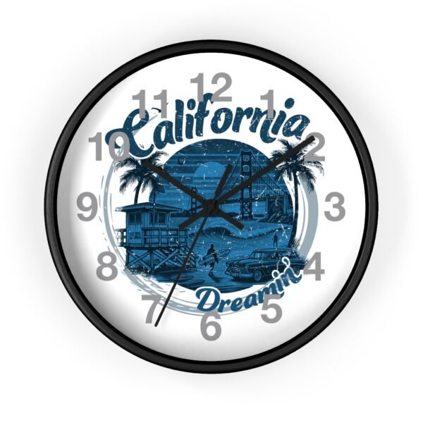 California Dreamin' Wall Clock - Coastal Decor, Home Office, Nautical Vibes, Gift for Beach Lovers, Unique Timepiece