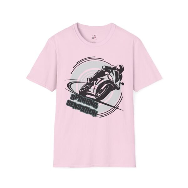 Motorcycle Graphic Tee, Unisex Softstyle T-Shirt, Biker Gift,  Cool Casual Wear, Spinning Station Shirt, Motorcycle Lovers Gift