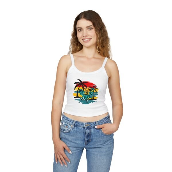 Beach Vibe Tank Top - Just Surf, Summer Top, Vacation Wear, Gift for Surfers, Tropical Style, Casual Summer Outfit