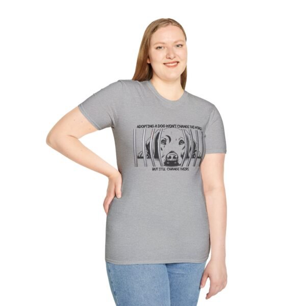 Adopt, Unisex Softstyle T-Shirt - Dog Lover Gift, Animal Rescue Support Tee, Pet Adoption Awareness, Cute Canine Apparel