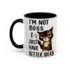 Sassy Cat Coffee Mug, Funny Pet Lover Gift, Boss-Like Humor, Unique Office Mug, Cat Owner Present