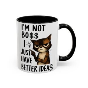 Sassy Cat Coffee Mug, Funny Pet Lover Gift, Boss-Like Humor, Unique Office Mug, Cat Owner Present