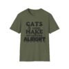 Cats Wine Make Everything Alright T-Shirt, Cat Lover Gift, Wine Enthusiast Shirt, Funny Tee, Gift for Her