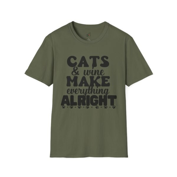 Cats Wine Make Everything Alright T-Shirt, Cat Lover Gift, Wine Enthusiast Shirt, Funny Tee, Gift for Her
