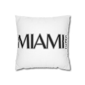 Miami Inspired Square Pillowcase, Decorative Throw Pillow, Home Decor, Modern Cushions, Beach Vibes, Gifts for Miami Lovers