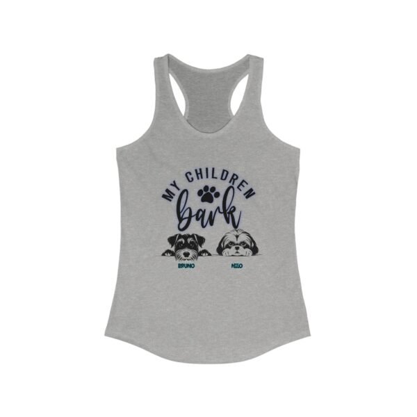 Personalized Dog Lover's Racerback Tank, My Children Bark, Pet Mom Gift, Cute Animal Shirt, Summer Apparel, Dog Mom T-Shirt, Casual Wear