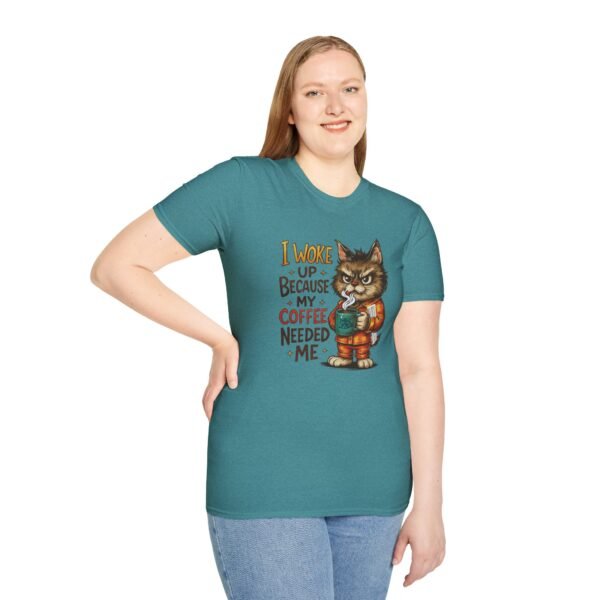 Coffee Cat Unisex T-Shirt, Cute Coffee Lover Tee, Funny Cat Shirt, Gift for Cat Owners, Quirky Animal Apparel