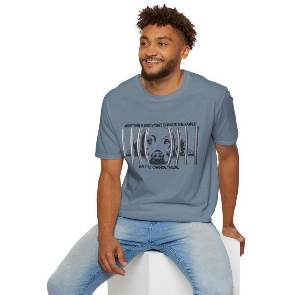 Adopt, Unisex Softstyle T-Shirt - Dog Lover Gift, Animal Rescue Support Tee, Pet Adoption Awareness, Cute Canine Apparel