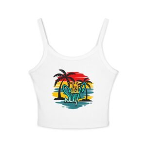 Beach Vibe Tank Top - Just Surf, Summer Top, Vacation Wear, Gift for Surfers, Tropical Style, Casual Summer Outfit