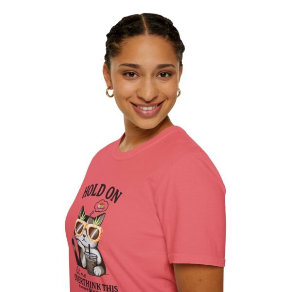 Funny Cat Overthink T-Shirt, Cute Pet Lover Shirt, Gift for Cat Moms, Quirky Animal Tee, Relaxed Fit Cat Apparel