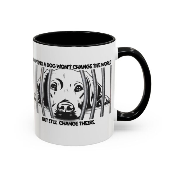 Adopt Don't Shop Coffee Mug - Black Accent Mug for Dog Lovers, Animal Rescue Gift, Pet Adoption Encouragement