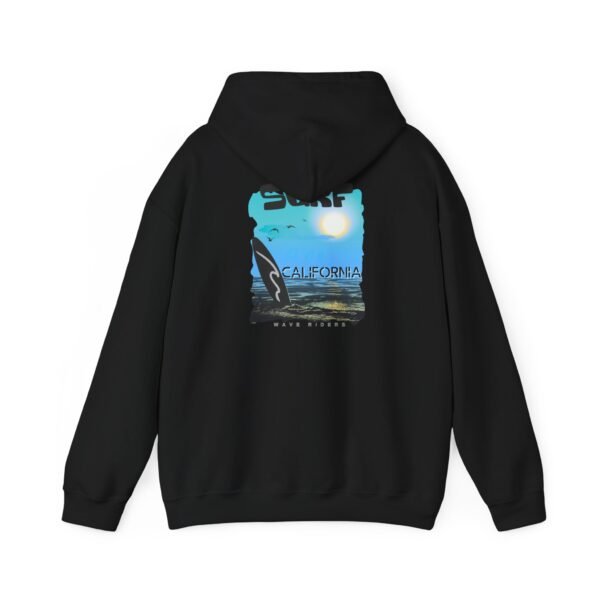 7622990494307917760_2048.jpeg Surf California Unisex Hoodie, Cozy Surfing Sweatshirt for Beach Lovers, Ideal for Summer, Gift for Surfers, Relaxed Casual Style