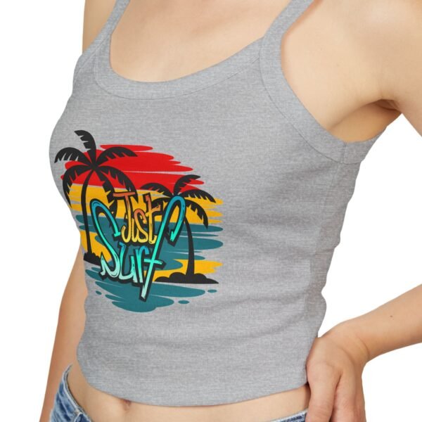Beach Vibe Tank Top - Just Surf, Summer Top, Vacation Wear, Gift for Surfers, Tropical Style, Casual Summer Outfit