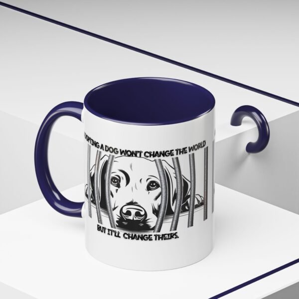 Adopt Don't Shop Coffee Mug - Black Accent Mug for Dog Lovers, Animal Rescue Gift, Pet Adoption Encouragement