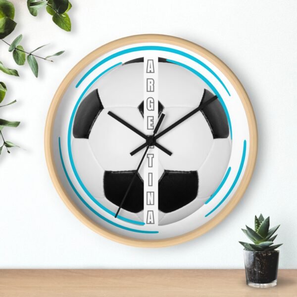 Soccer Wall Clock, Sports Decor, Argentina Fan Gift, Home Office Timepiece, Soccer Decor, Unique Wall Art