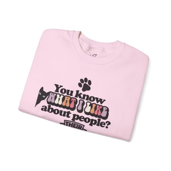 "What I Like About People? Their Cats" Crewneck Sweatshirt Cozy Gifts for Cat Lovers, Unisex Sweatshirt, Perfect for Pet Lovers
