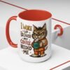 Funny Cat Coffee Mug, Perfect for Cat Lovers, Coffee Addicts, and Gifts - Black Accent Mug, Cute Gift for Birthdays, Holidays