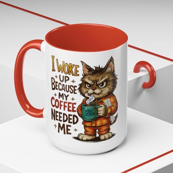 Funny Cat Coffee Mug, Perfect for Cat Lovers, Coffee Addicts, and Gifts - Black Accent Mug, Cute Gift for Birthdays, Holidays