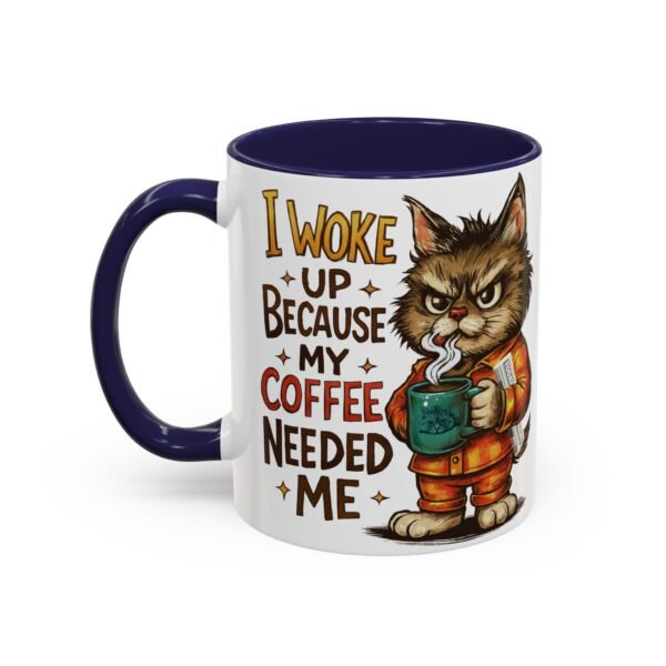 Funny Cat Coffee Mug, Perfect for Cat Lovers, Coffee Addicts, and Gifts - Black Accent Mug, Cute Gift for Birthdays, Holidays