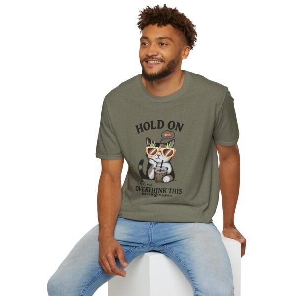 Funny Cat Overthink T-Shirt, Cute Pet Lover Shirt, Gift for Cat Moms, Quirky Animal Tee, Relaxed Fit Cat Apparel