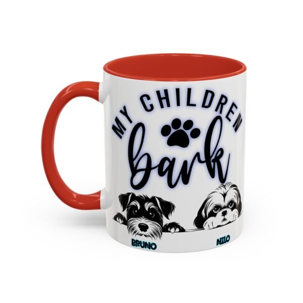 Personalized Dog Lover's Accent Coffee Mug with Cute Pup Design, Pet Owner Gift, Birthday Gift for Dog Moms, Dog Dad Coffee Cup