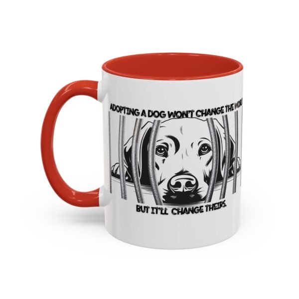 Adopt Don't Shop Coffee Mug - Black Accent Mug for Dog Lovers, Animal Rescue Gift, Pet Adoption Encouragement