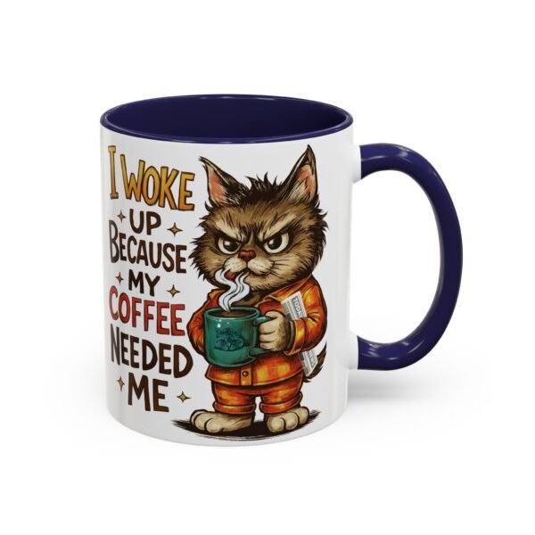 Funny Cat Coffee Mug, Perfect for Cat Lovers, Coffee Addicts, and Gifts - Black Accent Mug, Cute Gift for Birthdays, Holidays
