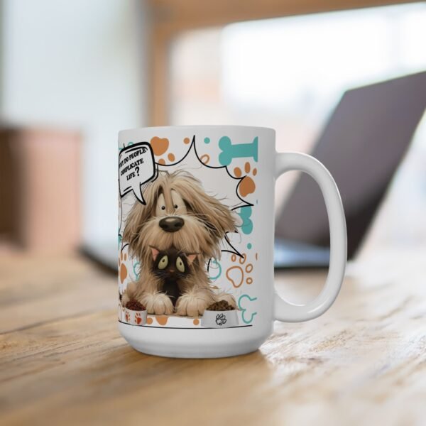 Pet Lover's Ceramic Coffee Mug 11oz / 15oz, Cat & Dog Charming Ceramic Coffee Mug