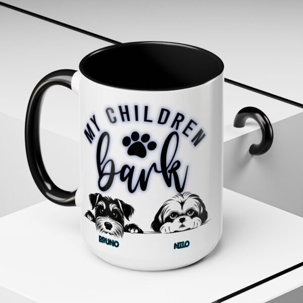 Personalized Dog Lover's Accent Coffee Mug with Cute Pup Design, Pet Owner Gift, Birthday Gift for Dog Moms, Dog Dad Coffee Cup