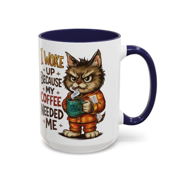 Funny Cat Coffee Mug, Perfect for Cat Lovers, Coffee Addicts, and Gifts - Black Accent Mug, Cute Gift for Birthdays, Holidays