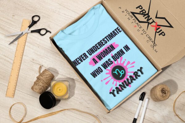 Personalized Women's Birthday Tee, Gift for January Birthdays, Women Empowerment Tee, Birthday Celebration Tee