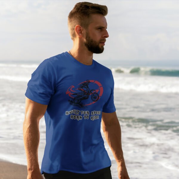 Motorcycle Graphic Design Unisex Tee, Born to Ride, Gift for Bikers, Casual Streetwear, Ideal for Ride Days, Cool Motorcycle Decor