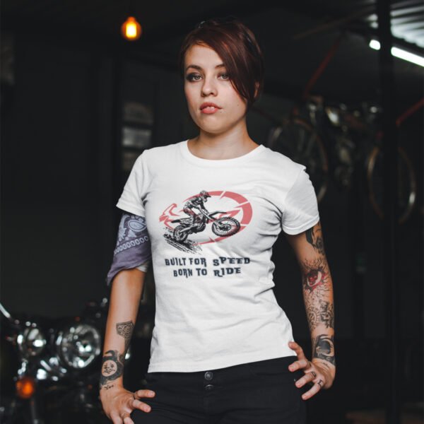 Motorcycle Graphic Design Unisex Tee, Born to Ride, Gift for Bikers, Casual Streetwear, Ideal for Ride Days, Cool Motorcycle Decor