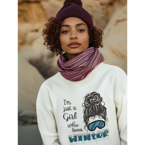 Winter Love Women Sweatshirt, Cozy Crewneck, Winter Apparel, Gift for Her, Ski Lover Sweatshirt