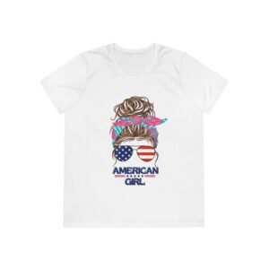 Patriotic Ladies Tee, Perfect for July 4th, Summer BBQs, Casual Wear, Gifts for American Girl, USA Pride Shirt,  For Active Women