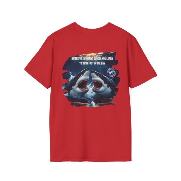 Shark Swim School T-Shirt, Fun For Gift,  Summer Beachwear, Funny Ocean Lover Tee, Unisex Softstyle Apparel