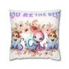 Colorful Mom' Pillowcase, Decorative Cushion Cover, Fun Mom's Room Decor, Cute Gift for Kids, Floral Animal Throw Pillow