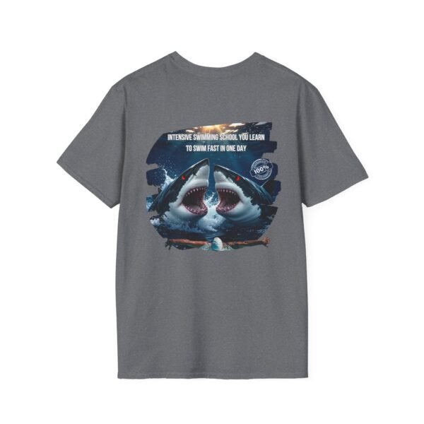 Shark Swim School T-Shirt, Fun For Gift,  Summer Beachwear, Funny Ocean Lover Tee, Unisex Softstyle Apparel