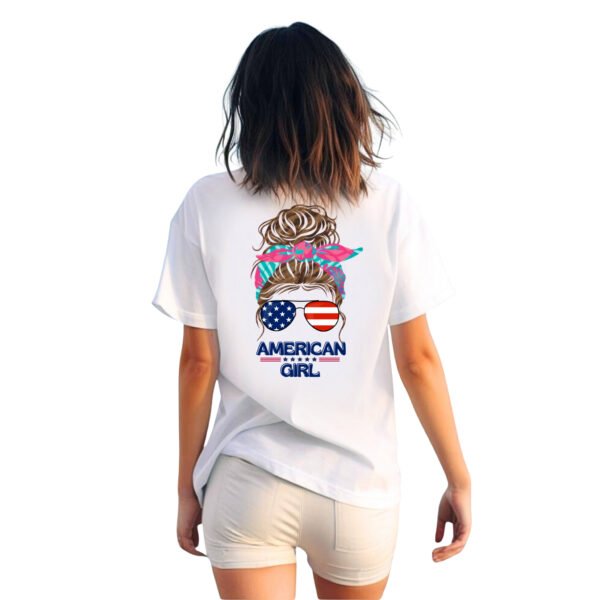 Patriotic American, Girl T-Shirt, Women Tee, Summer Style, Independence Day Shirt, Gift for Her, Casual Wear, Festival Top