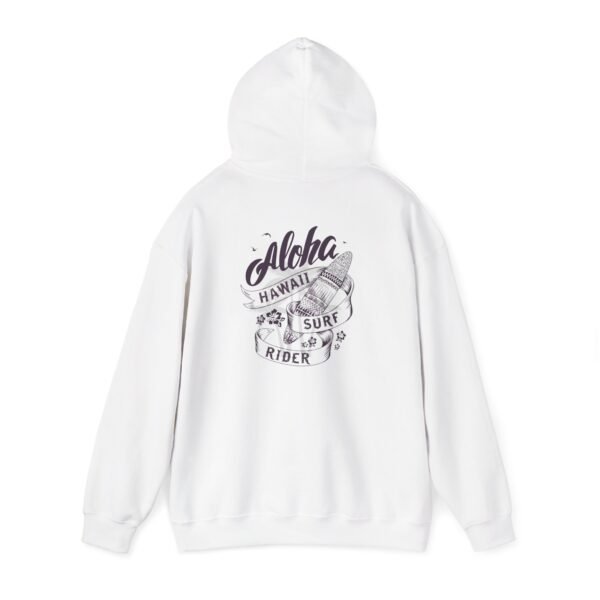 Aloha Hawaii Surf Rider Unisex Hooded Sweatshirt, Cozy Hoodie, Beachwear, Gift for Surfer, Summer Style, Adventure Apparel