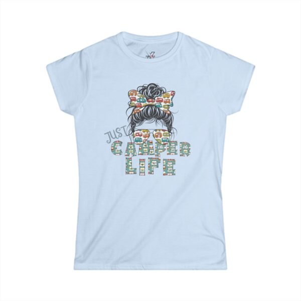 Camper Life Tee, Women's Softstyle T-shirt for Outdoor Lovers, Camping, Adventure, Travel, Gift for Nature Enthusiasts