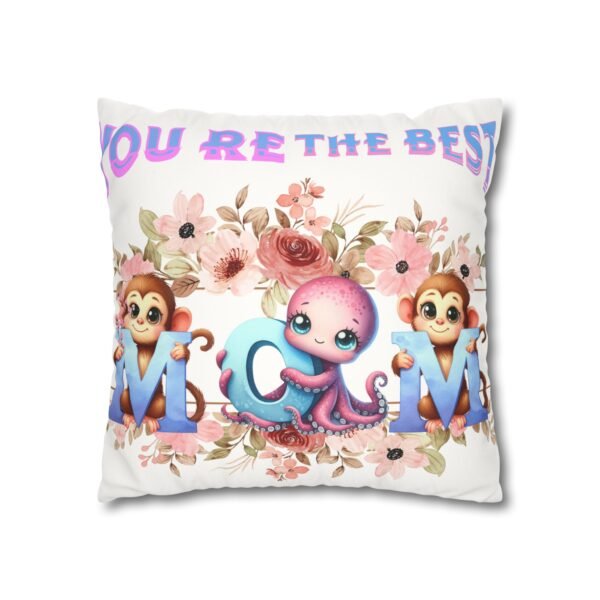 Colorful Mom' Pillowcase, Decorative Cushion Cover, Fun Mom's Room Decor, Cute Gift for Kids, Floral Animal Throw Pillow