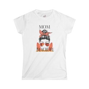 Beach Mom Tee, Summer Vintage T-Shirt, Casual Women's Apparel, Gift for Moms, Beach Life Style Shirt