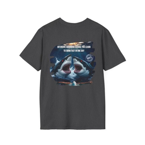 Shark Swim School T-Shirt, Fun For Gift,  Summer Beachwear, Funny Ocean Lover Tee, Unisex Softstyle Apparel