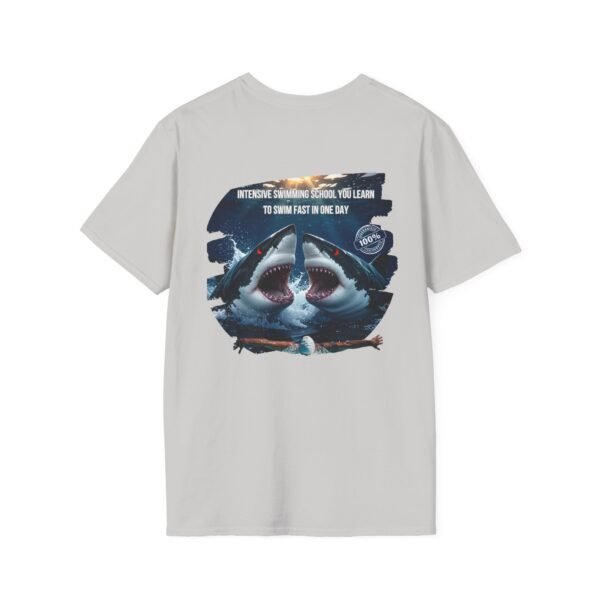 Shark Swim School T-Shirt, Fun For Gift,  Summer Beachwear, Funny Ocean Lover Tee, Unisex Softstyle Apparel