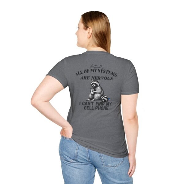 Funny Raccoon Tee, Unisex Softstyle T-Shirt, for Animal Lovers, Humorous Gift, Cute Graphic Shirt, Perfect for Casual Wear, Birthday Present