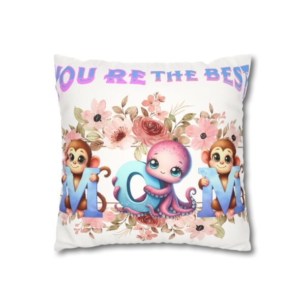 Colorful Mom' Pillowcase, Decorative Cushion Cover, Fun Mom's Room Decor, Cute Gift for Kids, Floral Animal Throw Pillow