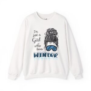 Winter Love Women Sweatshirt, Cozy Crewneck, Winter Apparel, Gift for Her, Ski Lover Sweatshirt